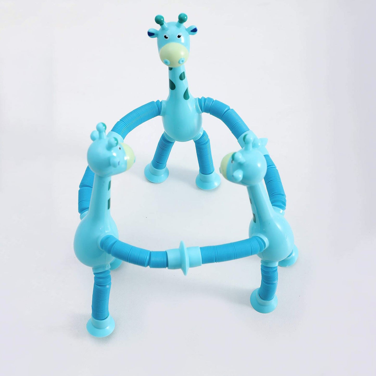 Wukusy LED giraffe telescopic suction cup toy with colorful lights, designed for kids to play and stick on smooth surfaces.