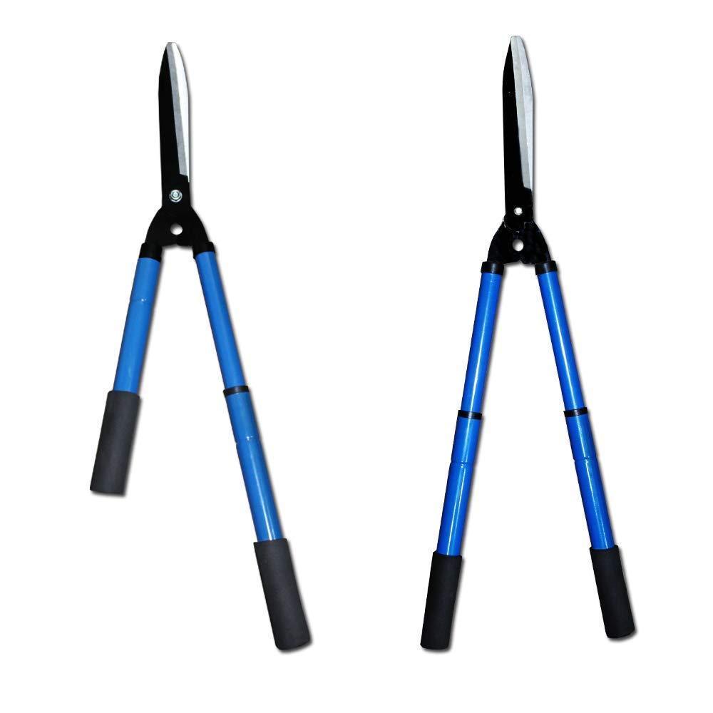 Wukusy heavy-duty hedge shear with adjustable blades and comfort grip handle, perfect for trimming shrubs and garden hedges.