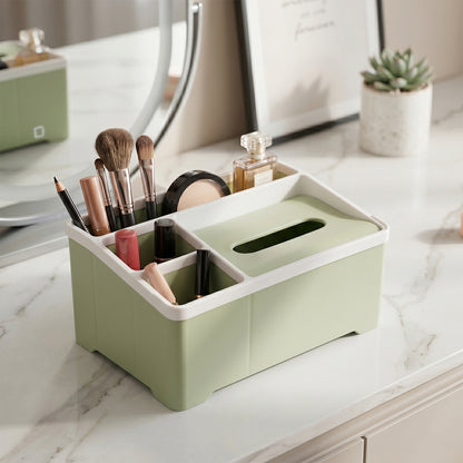 Wukusy plastic storage organizer box with multiple compartments for versatile organization of small items.