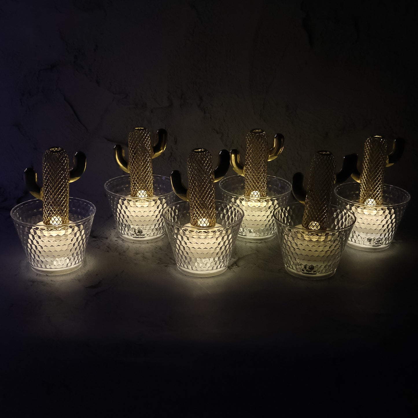 Set of six Wukusy LED flameless decorative candles with realistic flickering, ideal for home decor and ambiance.