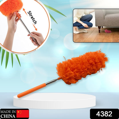 Wukusy adjustable microfiber hand duster with extendable long handle for cleaning offices, cars, computers, and air conditioners.