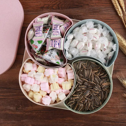 Wukusy large capacity candy box with compartment design, ideal for organizing sweets and fruits in the living room.