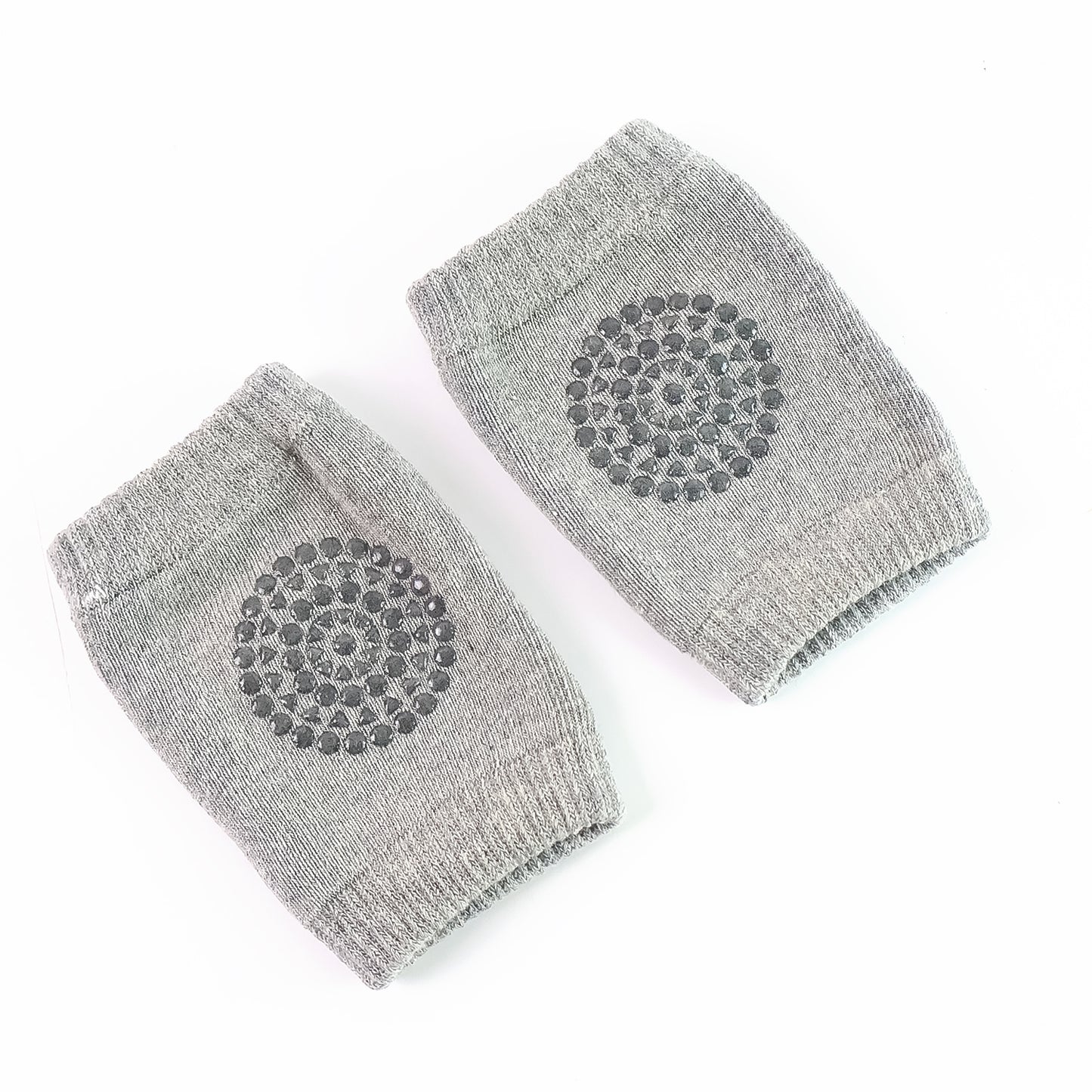 Light grey toddler wool knit leg warmer with knee guard from Wukusy, designed for baby care and warmth.