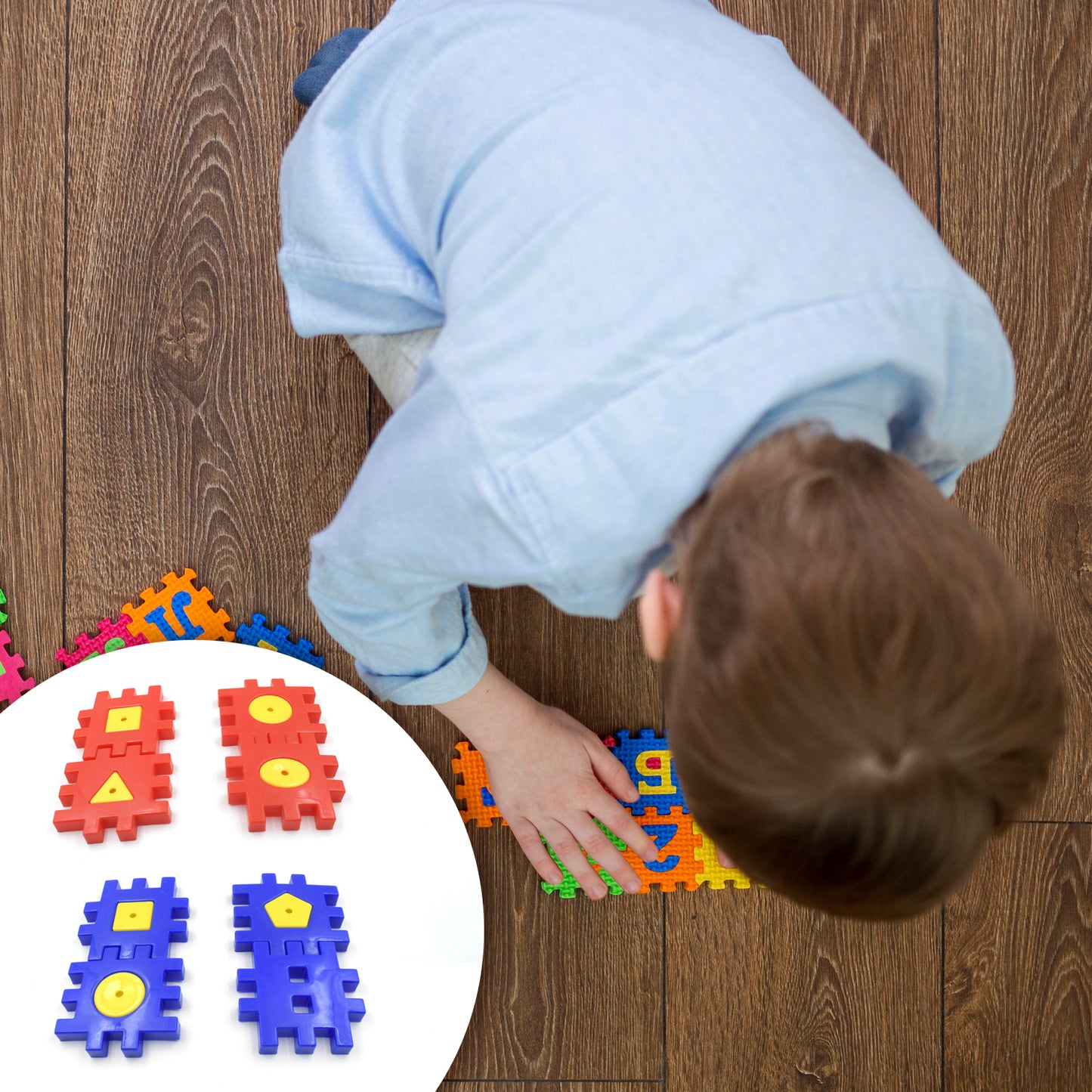 Wukusy 4-piece set of colorful digital building blocks for children aged 3-12, educational toys for boys and girls.
