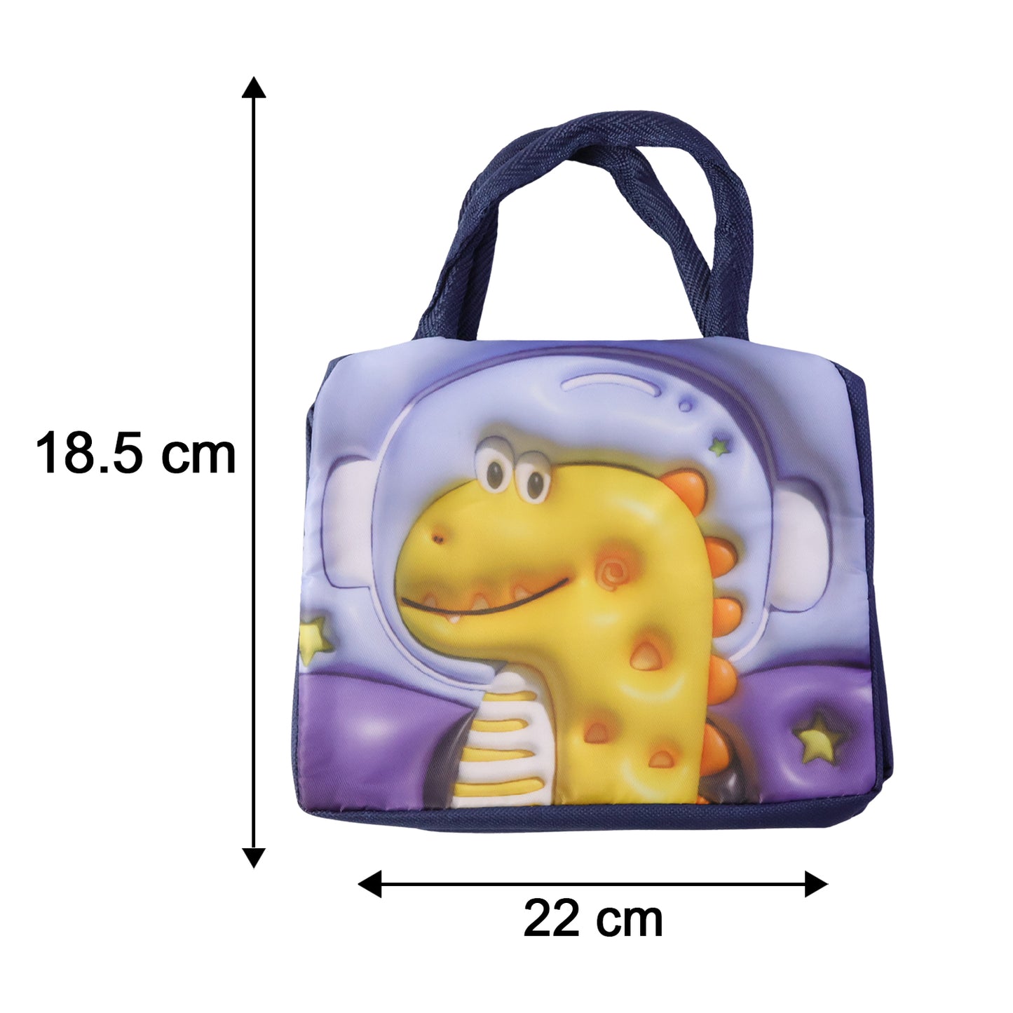 Wukusy insulated kids lunch bag with colorful design, suitable for school, picnics, and travel, featuring a compact, portable shape.