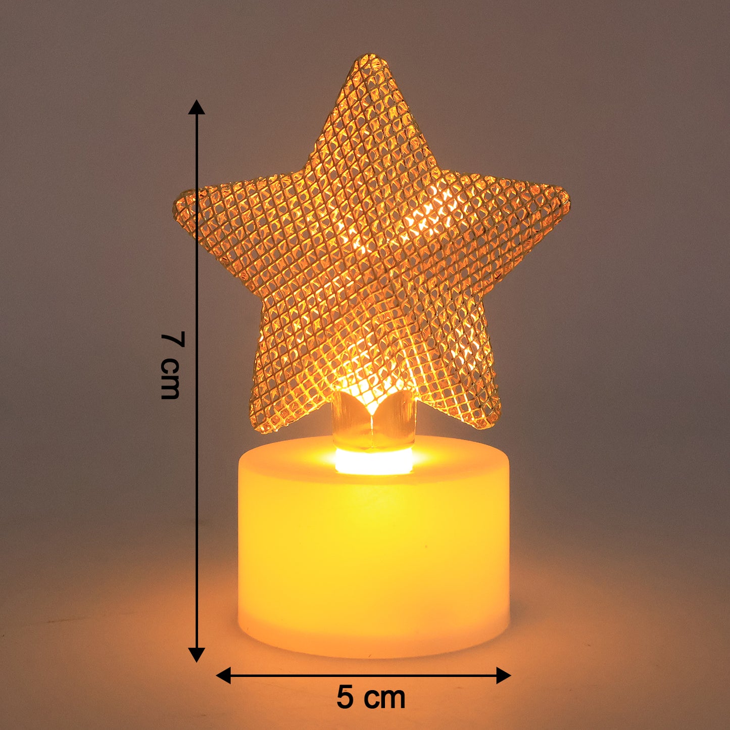 Set of 12 decorative LED star candles by Wukusy, featuring glowing star-shaped lights for home décor accents.
