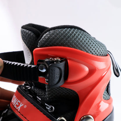 Kids adjustable quad roller skates by Wukusy featuring four wheels, colorful design, and adjustable straps for a perfect fit.