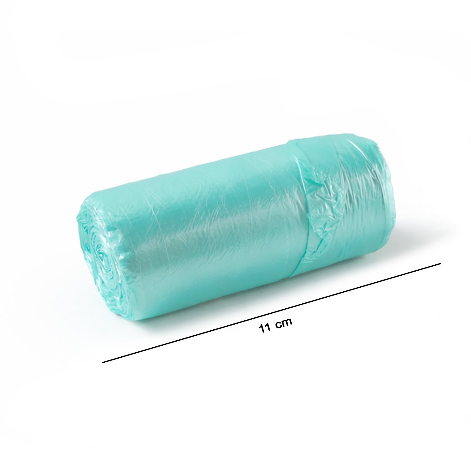 Wukusy disposable garbage bags roll with 40x45 cm size, showing a roll of clear plastic trash bags for waste disposal
