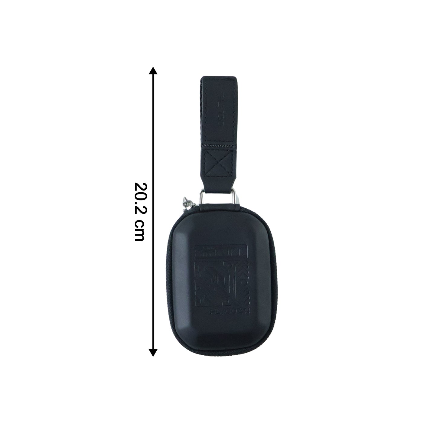 Wukusy premium hard shell earphone carrying case with zipper closure, showing a compact, durable case for storing headphones.