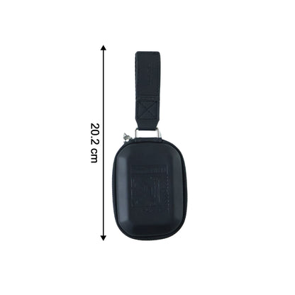 Wukusy premium hard shell earphone carrying case with zipper closure, showing a compact, durable case for storing headphones.