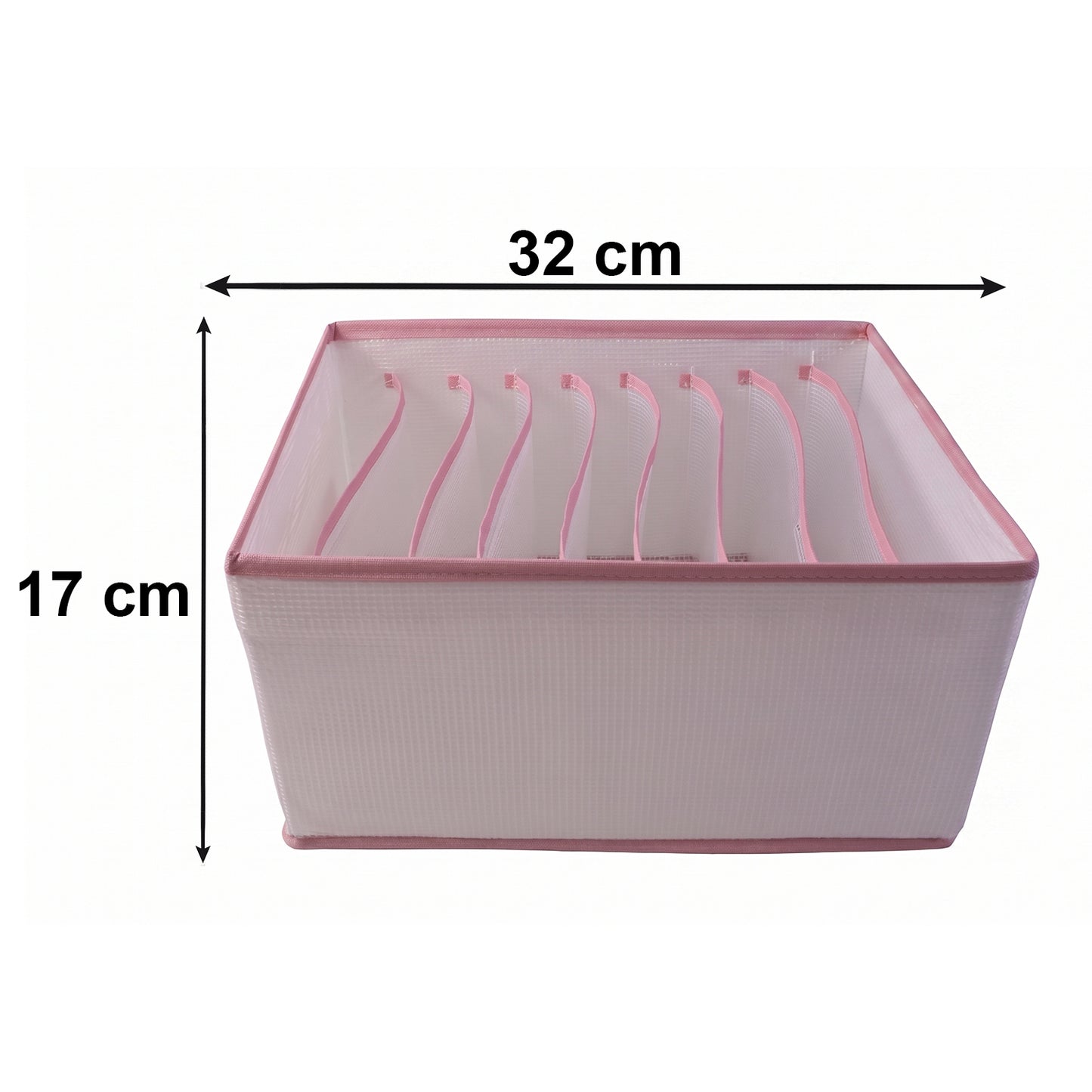 Wukusy 9-section foldable clothes organizer wardrobe drawer storage box for jeans, with multiple compartments for neat clothing storage.
