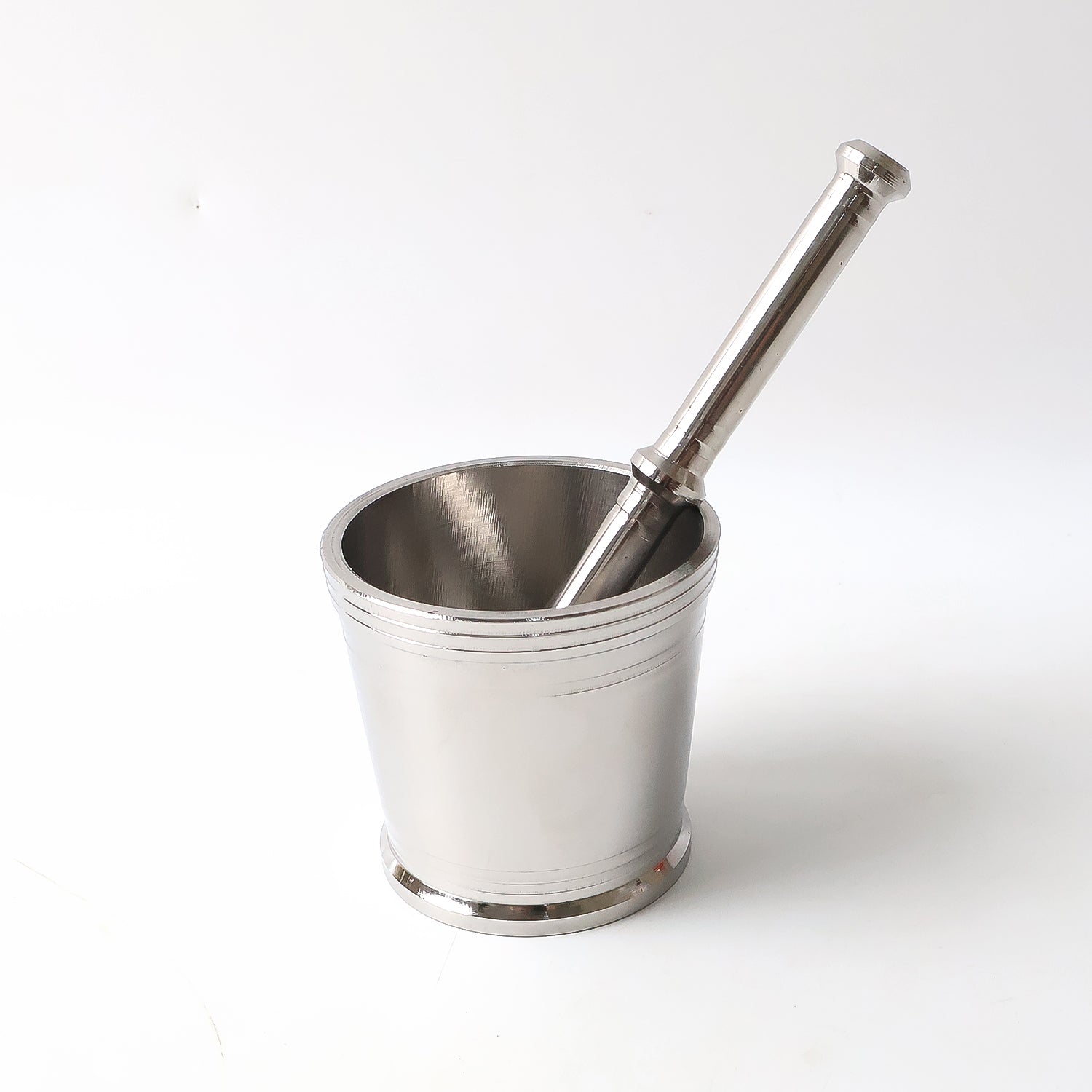 Wukusy heavy-duty stainless steel mortar and pestle set for kitchen, 2-piece Khalbatta set, sturdy and durable for grinding spices