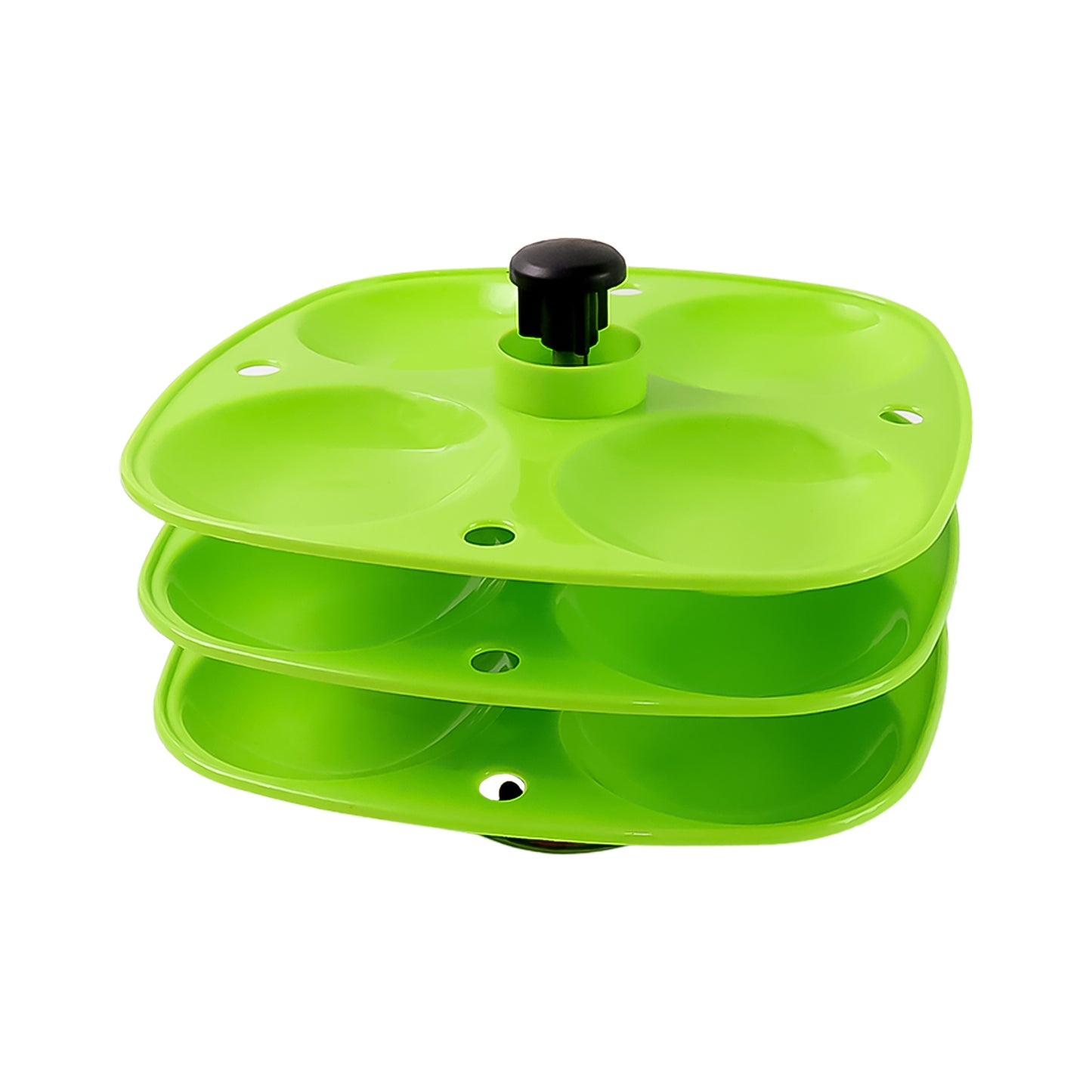 Wukusy 5346 3-layer idli stand with stackable tiers for holding and serving idlis in household kitchens.