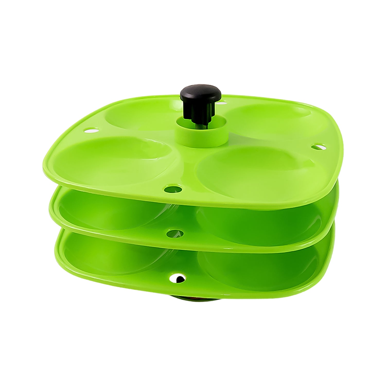 Wukusy 5346 3-layer idli stand with stackable tiers for holding and serving idlis in household kitchens.