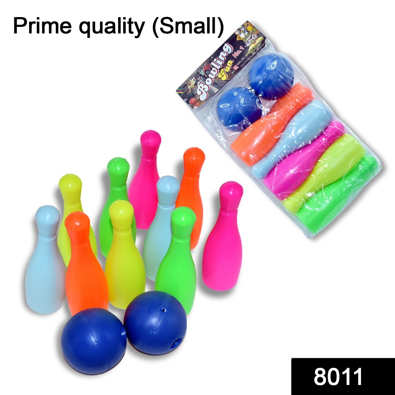 Wukusy 8011 Prime Quality Kids Bowling Game Set with colorful pins and bowling ball, designed for children’s indoor play.