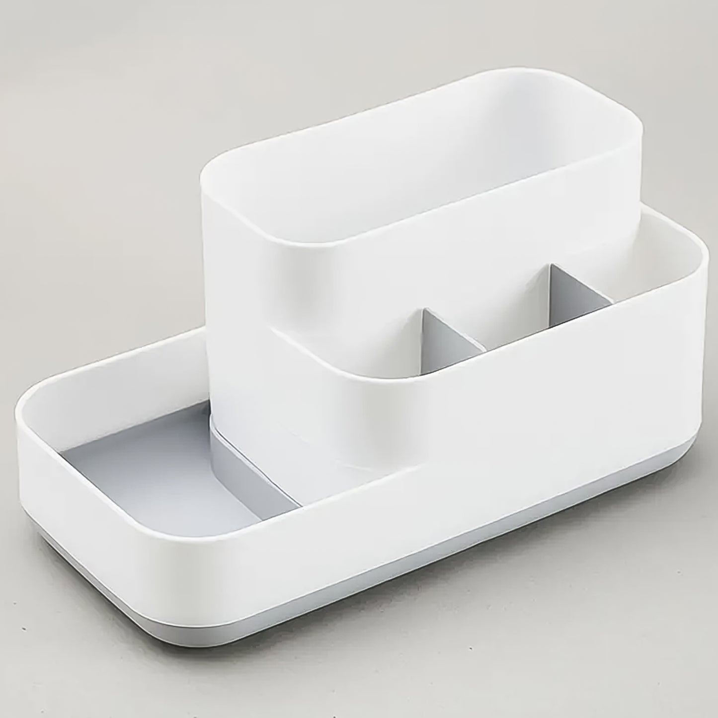Wukusy plastic 5-compartment bathroom desk organizer holder with multiple compartments for storage and organization at home