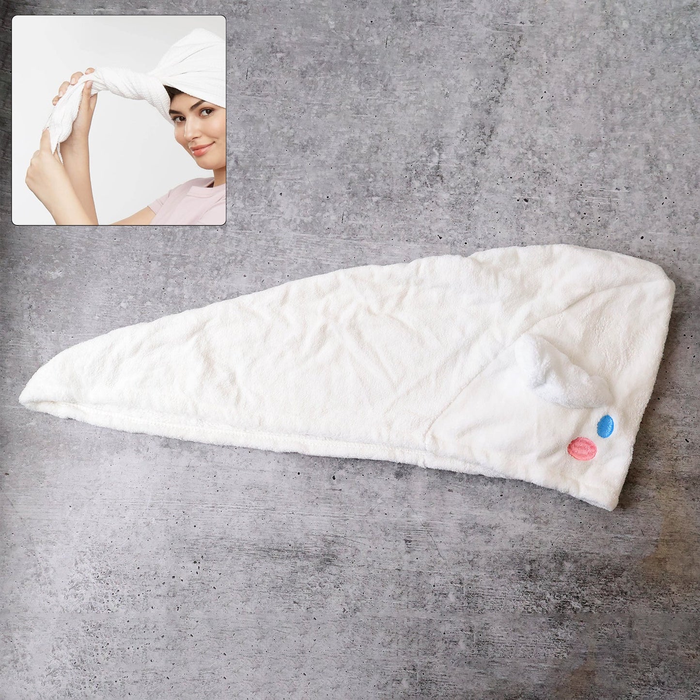 Wukusy premium microfiber hair drying towel wrap with button, soft, lightweight, and designed for quick hair drying and comfort.