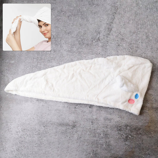 Wukusy premium microfiber hair drying towel wrap with button, soft, lightweight, and designed for quick hair drying and comfort.