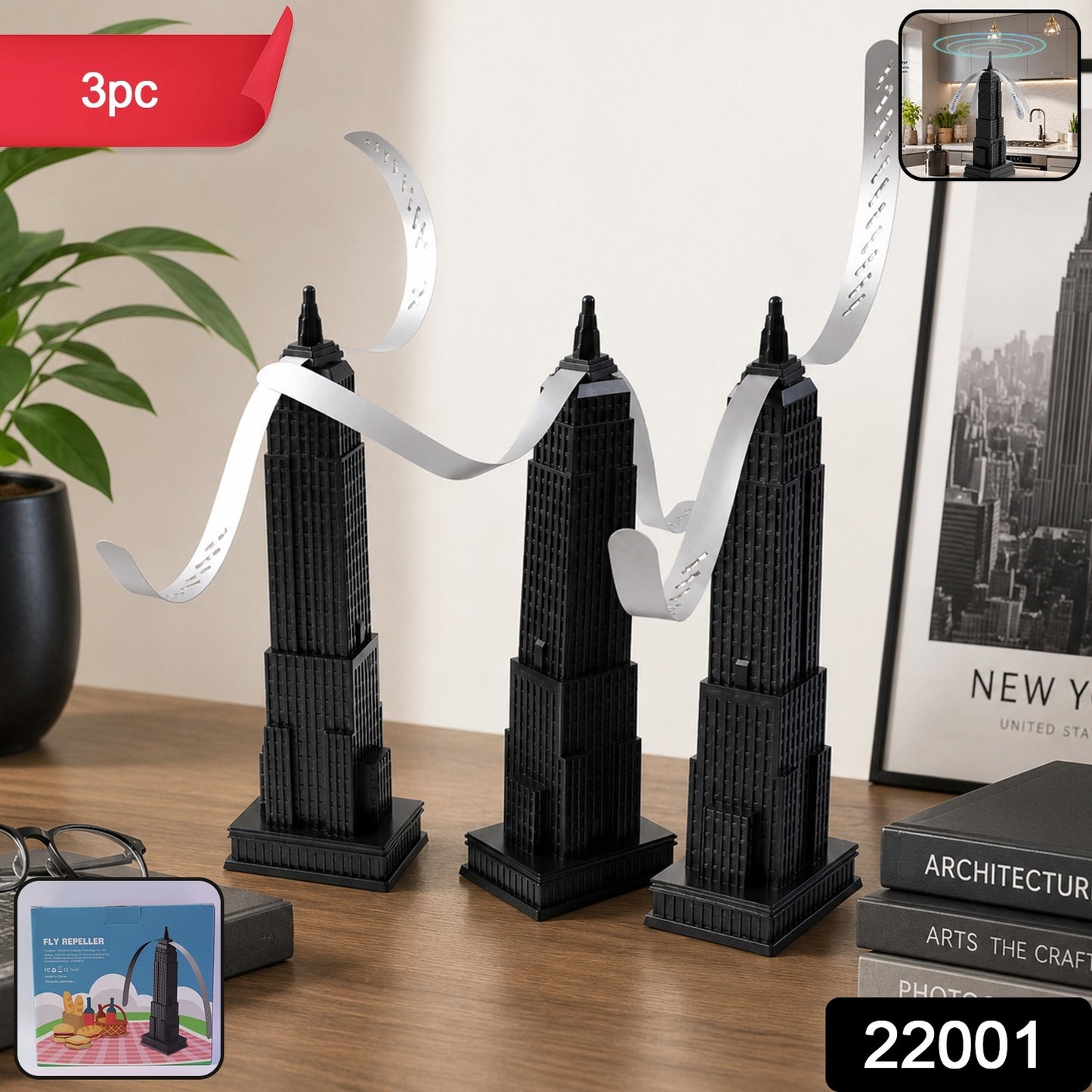 Wukusy fly repeller tabletop fan set with three food protection fans to keep flies away from dining tables.