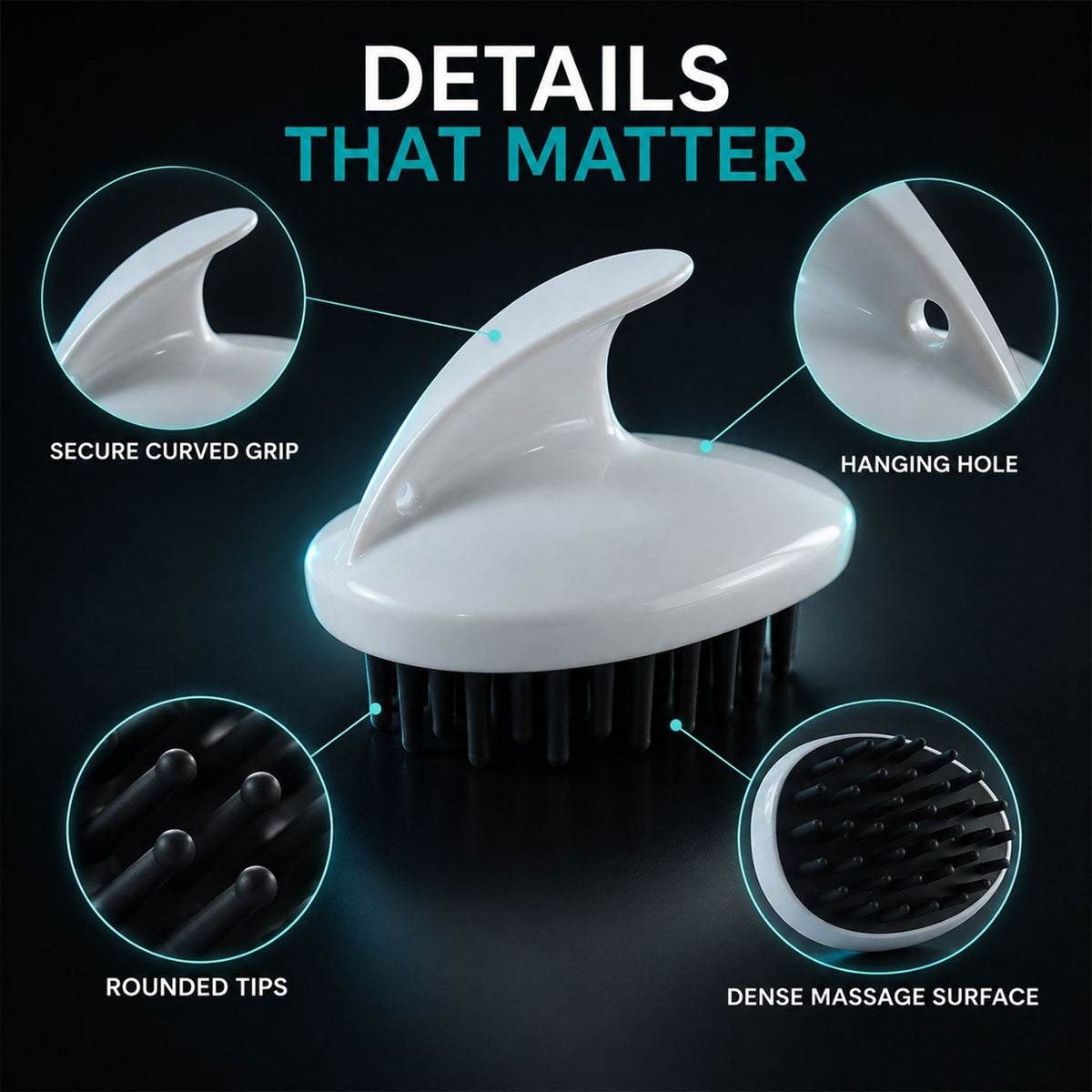 Hair Scalp Massager Brush With Soft Silicone Bristles For Shampoo Wash (1 Pc)