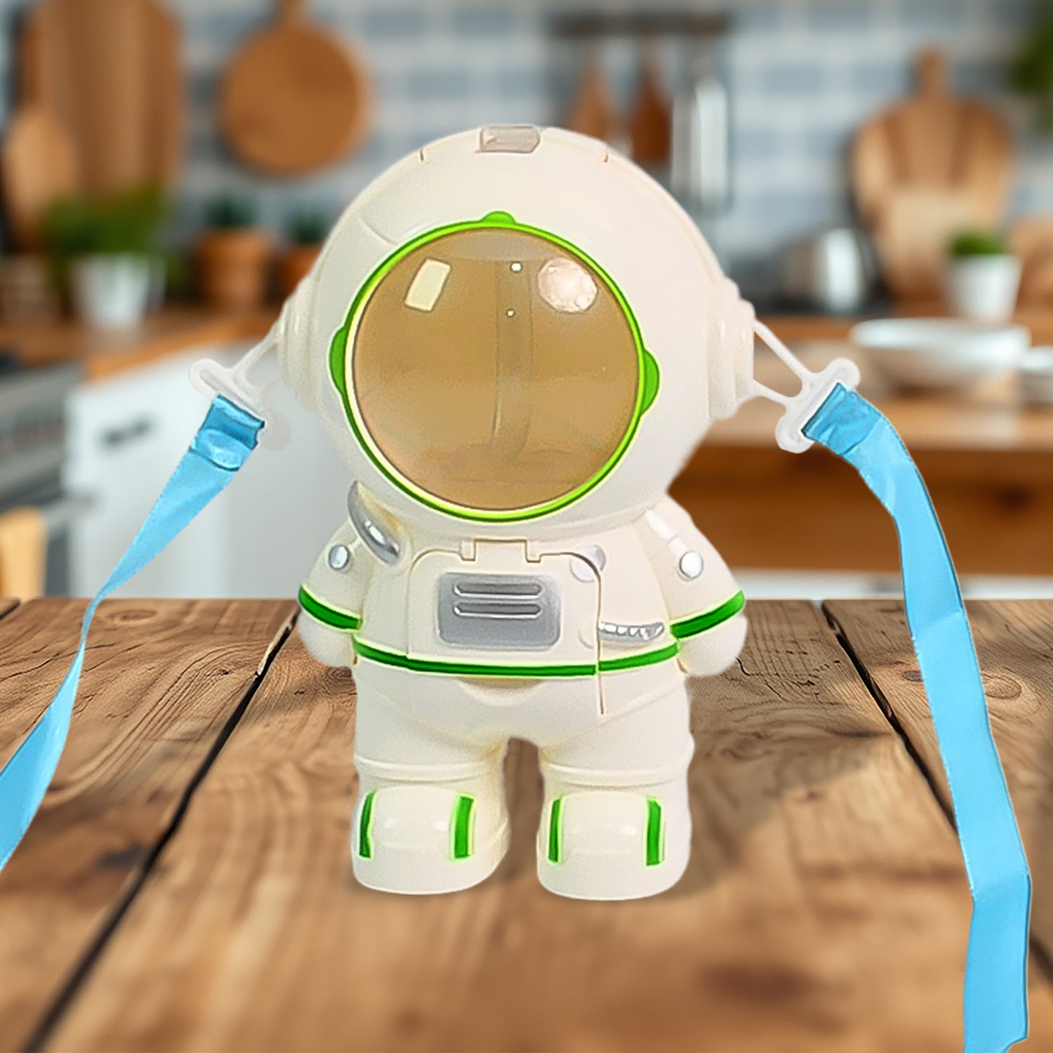 Wukusy astronaut-shaped water dispenser cup for kitchen use, featuring a playful design and durable plastic construction.