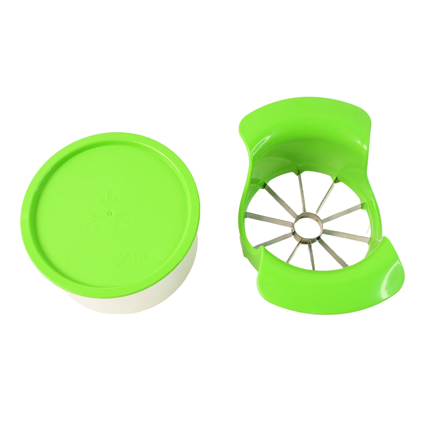 Wukusy Apex apple cutter with container, unbreakable ABS body, stainless steel blades for easy apple slicing in the kitchen