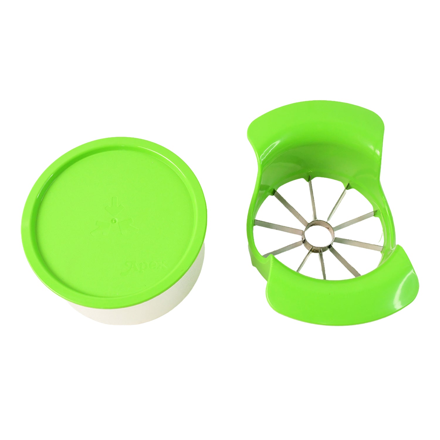 Wukusy Apex apple cutter with container, unbreakable ABS body, stainless steel blades for easy apple slicing in the kitchen