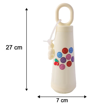 Portable Wukusy 500ml water glass bottle with a sleek design, featuring a transparent body and a secure screw-on lid.