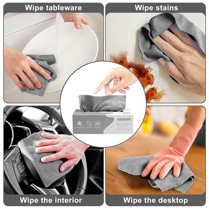 Set of 20 thickened Wukusy Magic Wipe cleaning rags for home, kitchen, and car use, featuring soft, multi-functional microfiber fabric.
