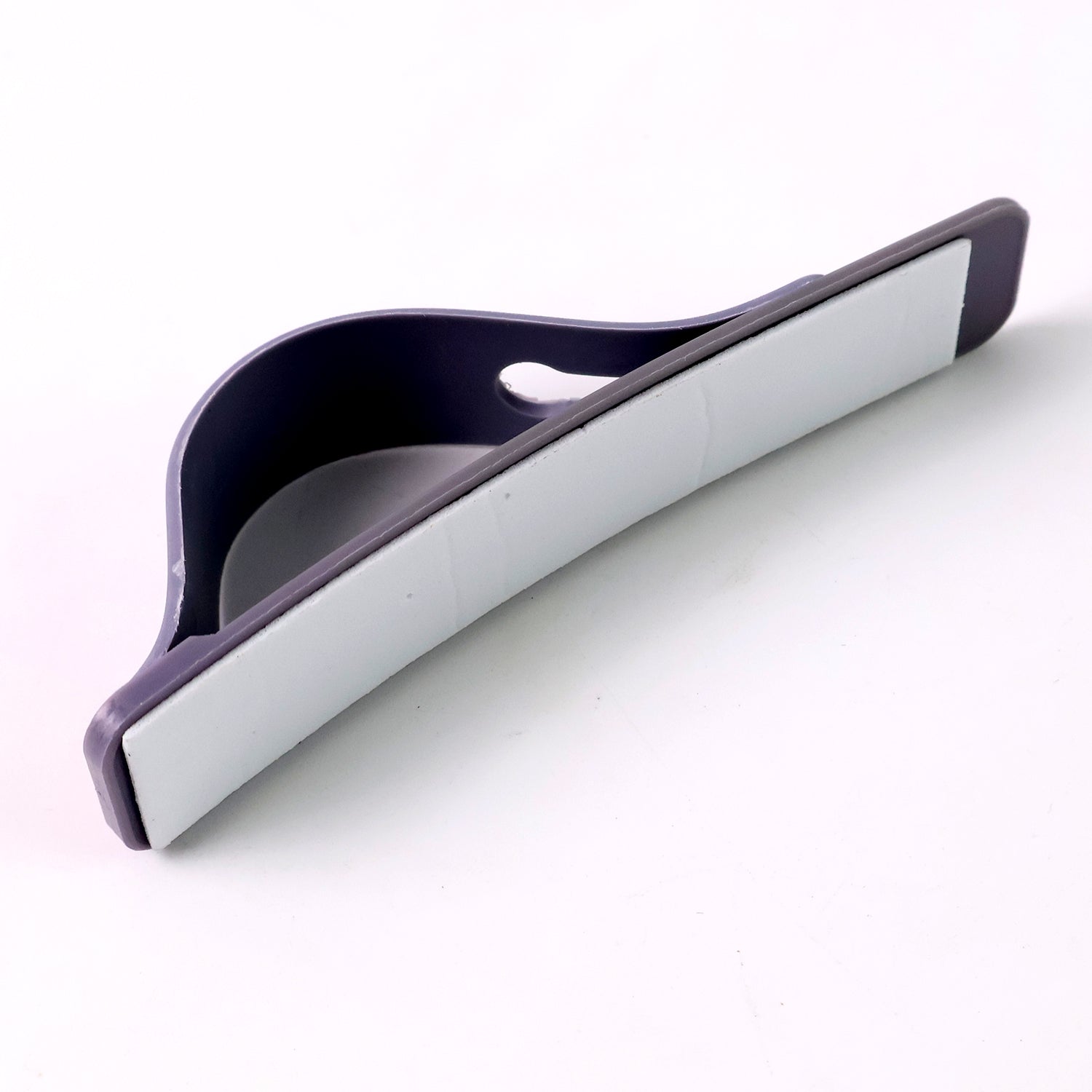 Dark grey silicone phone loop finger holder grip strap with strap for secure handling, designed for comfortable use on smartphones.