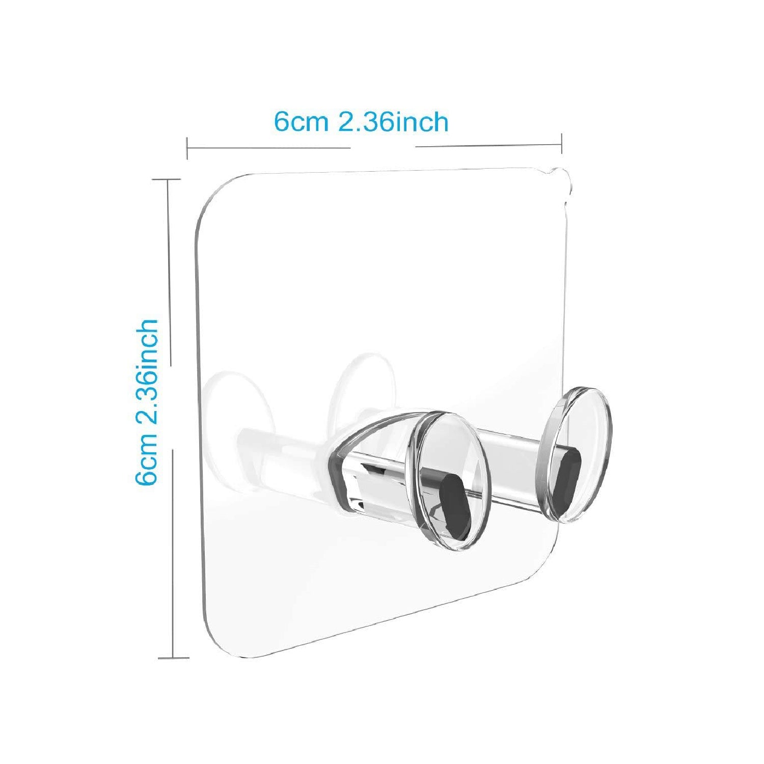 Wukusy 4861 transparent multi-function wall storage hooks mounted on a wall for home organization.