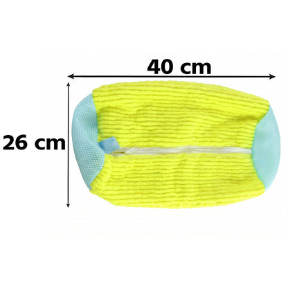 Wukusy shoe laundry wash bag with two shoe supports for washing machine, designed to protect and clean sneakers or shoes.