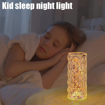 Wukusy 6240 Diamond Table Lamp with crystal candle lights, ideal for home decor and elegant candle lighting.