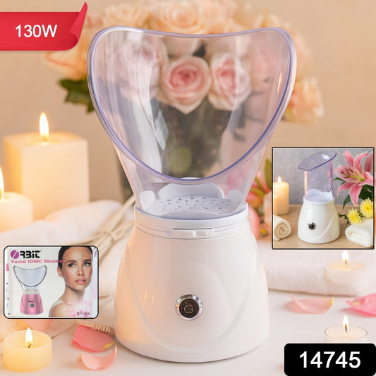 Wukusy Orbit Professional Facial Steamer 130W for skincare, with water tank and steam outlet, in a health care setting