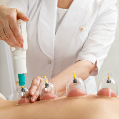 Wukusy 6-piece vacuum cupping set with curved suction pumps for therapy, relaxation, and muscle massage at home.