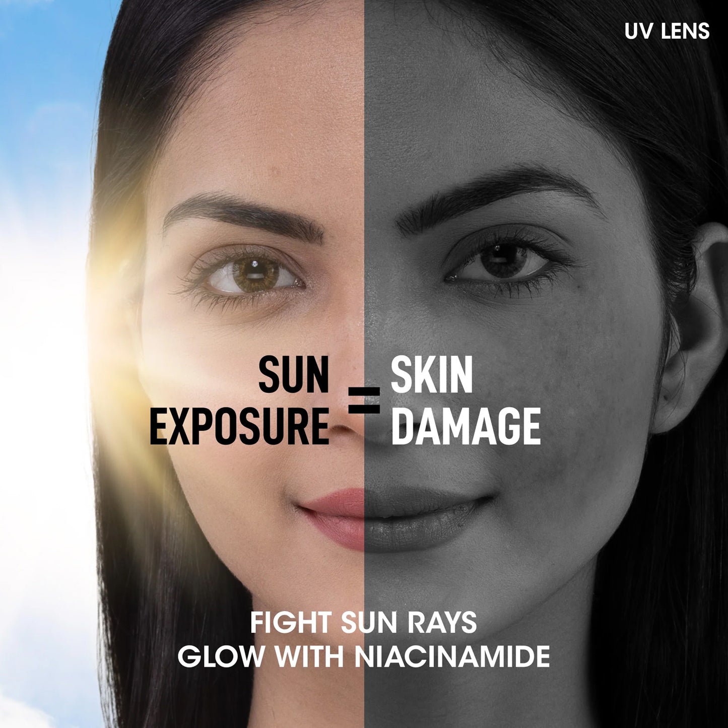 Wukusy Og Beauty Niacinamide Sunscreen SPF 50 PA+++ bottle with pump dispenser, lightweight sunscreen for daily skin protection