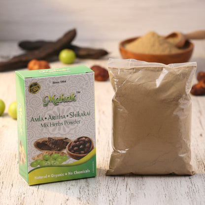 Wukusy traditional mixed herbs powder in an 80g package, showcasing a blend of dried herbs and spices in a clear jar