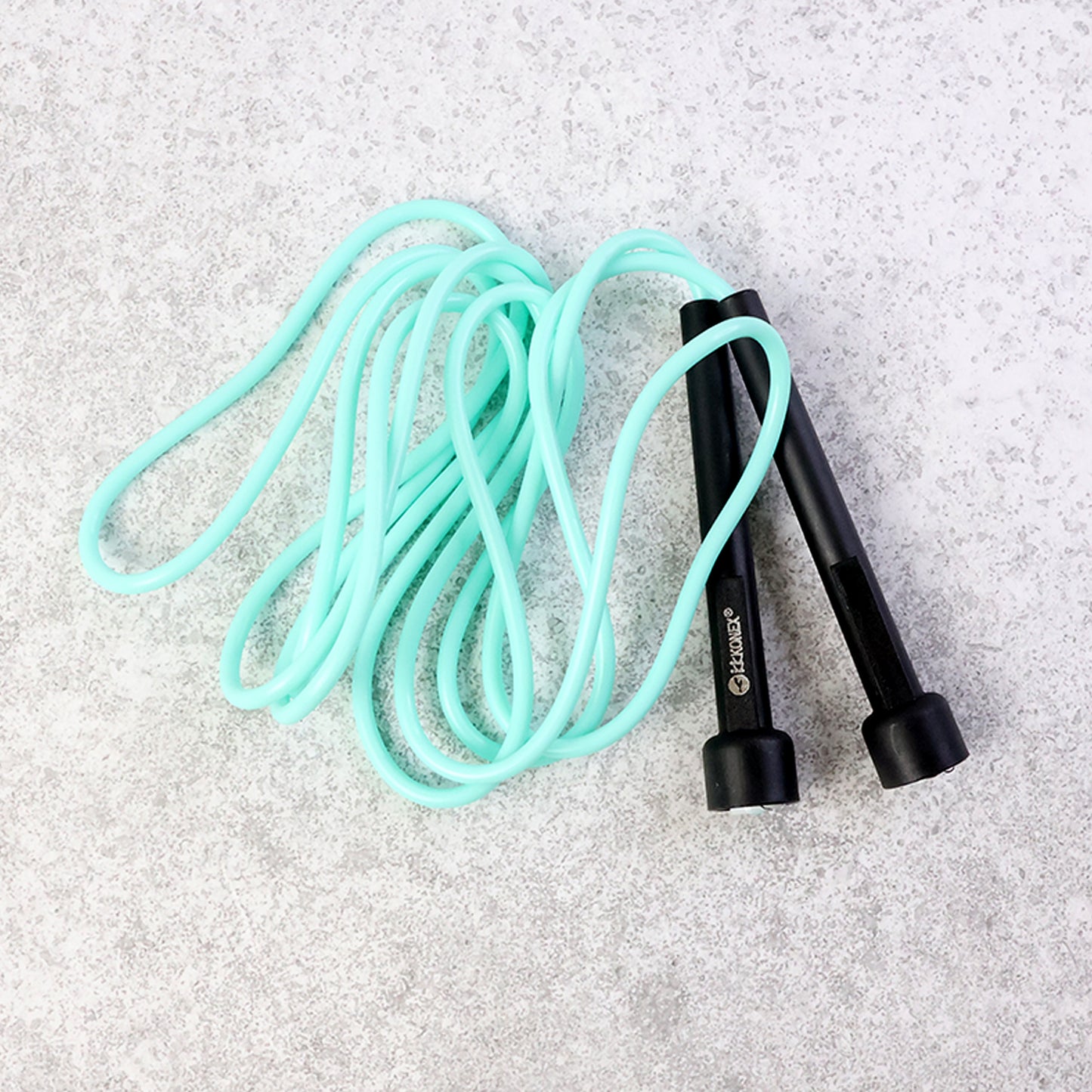 Wukusy high-speed skipping rope with foam padded handles, lightweight and durable for cardio fitness and jump rope exercises.