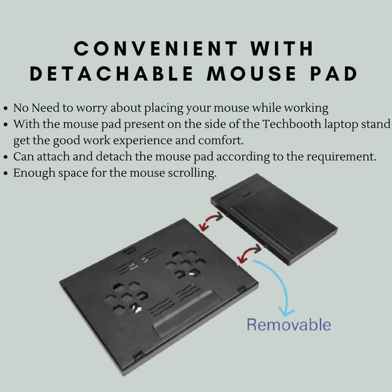 Wukusy portable foldable laptop stand for MacBook, notebook, or tablet, with a tray desk and free phone stand included.