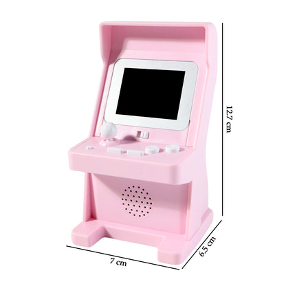 Wukusy mini retro arcade gaming console with colorful buttons and screen, featuring 120 built-in classic toy arcade games.