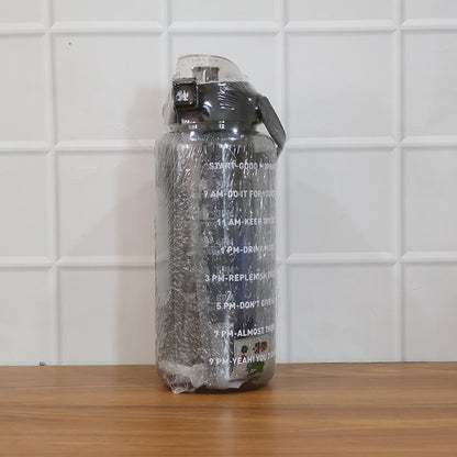 Wukusy 3-in-1 multipurpose water bottle set with 2000ml, 900ml, and 500ml bottles in different sizes, made of durable plastic.
