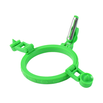 Wukusy adjustable apple peeler cutter with holder ring for home kitchen use, showing the peeler and cutting mechanism.