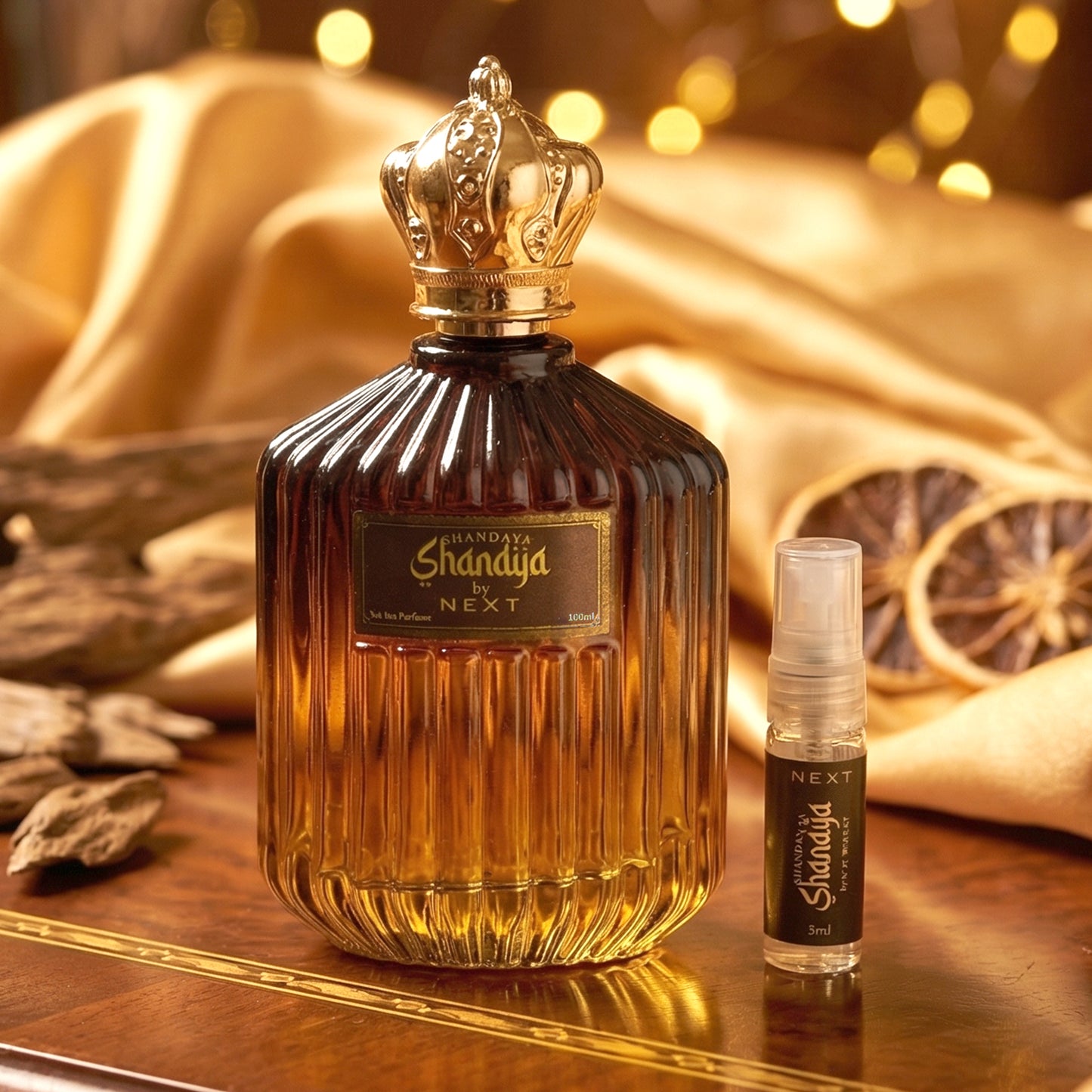 Next Shanaya Oud perfume spray by Wukusy, 100ml, featuring a sleek bottle with a luxurious design and a rich, long-lasting oud scent.