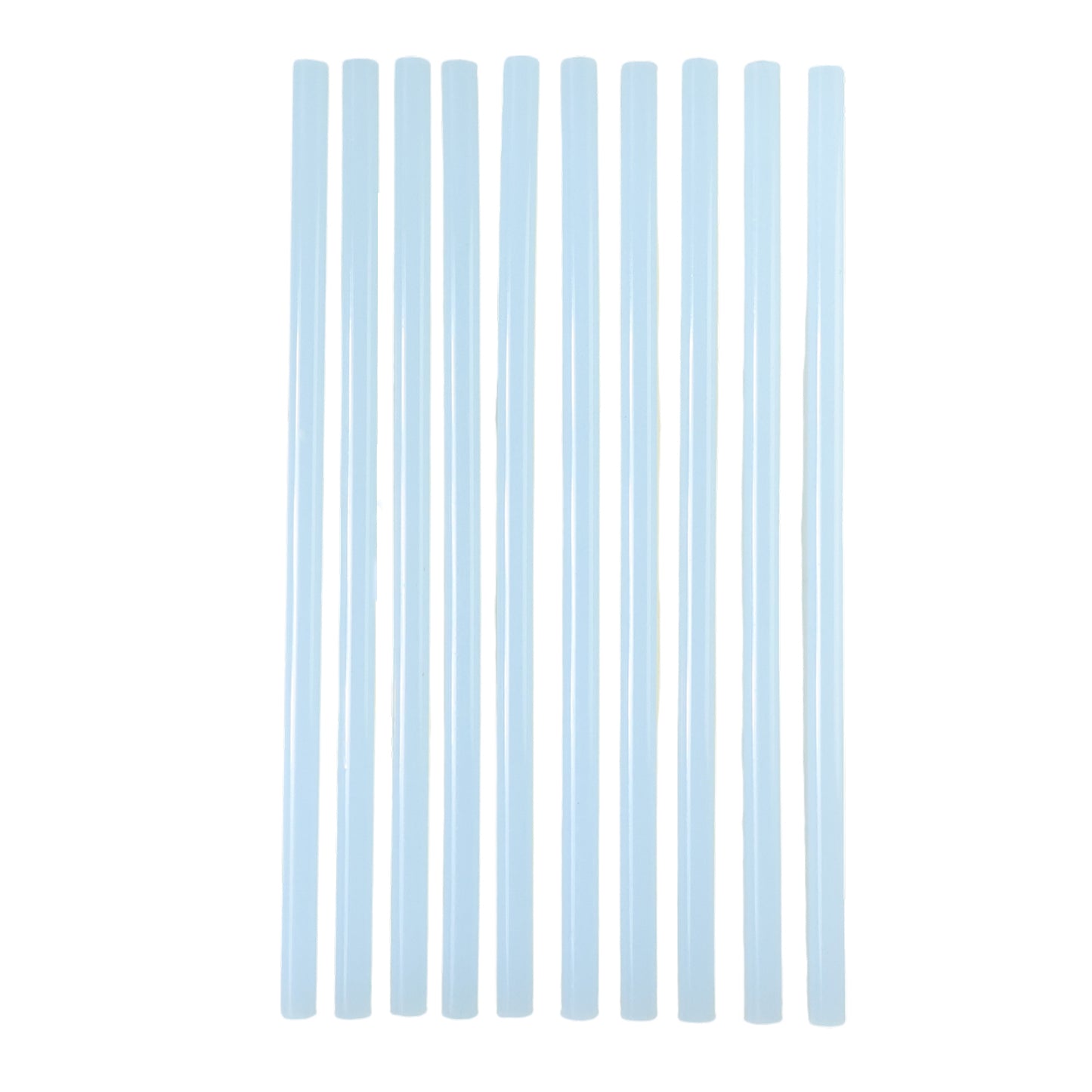 Wukusy heavy duty hot melt glue sticks, 29 cm, 10-pack, shown in a close-up image with glue sticks ready for use