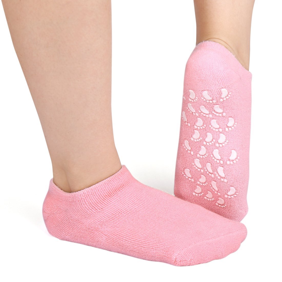 Wukusy 503 Silicone Moisturizing Feet Socks in a pair, with gel lining for softening and hydration of dry feet.