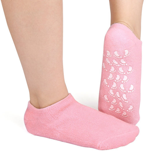 Wukusy 503 Silicone Moisturizing Feet Socks in a pair, with gel lining for softening and hydration of dry feet.