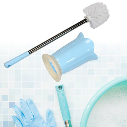 Wukusy premium plastic toilet brush with holder stand for Western and Indian bathrooms, ideal for bathroom cleaning and home improvement.
