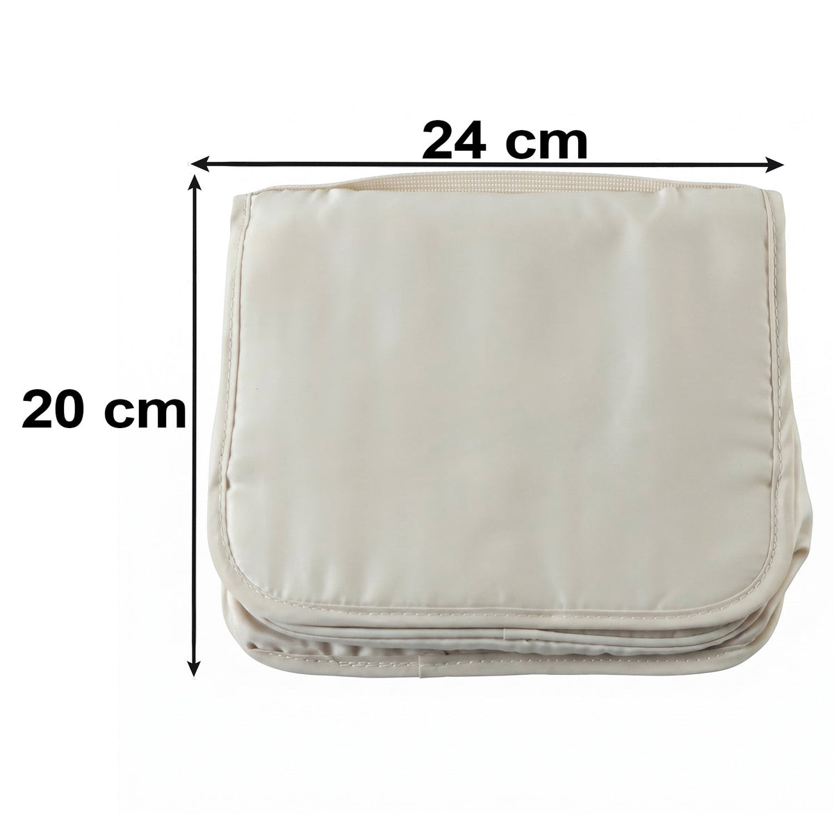 Wukusy premium foldable travel pouch bag with hanging toiletry organizer, showing compartments and compact design for travel storage.