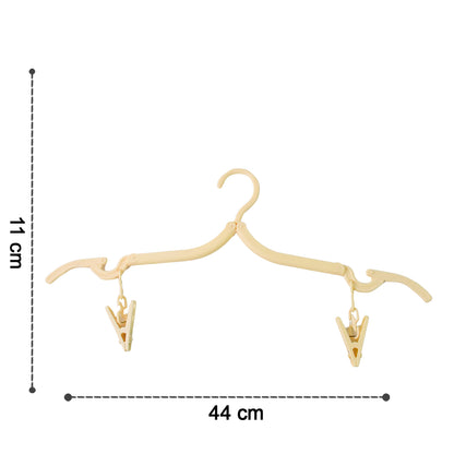 Foldable cloth hanger with dual clips by Wukusy, featuring a compact, versatile design for home laundry and organization.