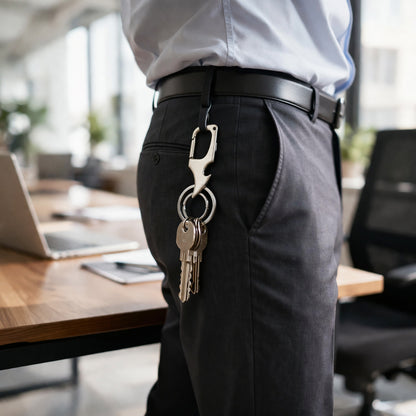 Wukusy premium heavy duty keychain with dual rings, durable metal key holder for secure key organization.